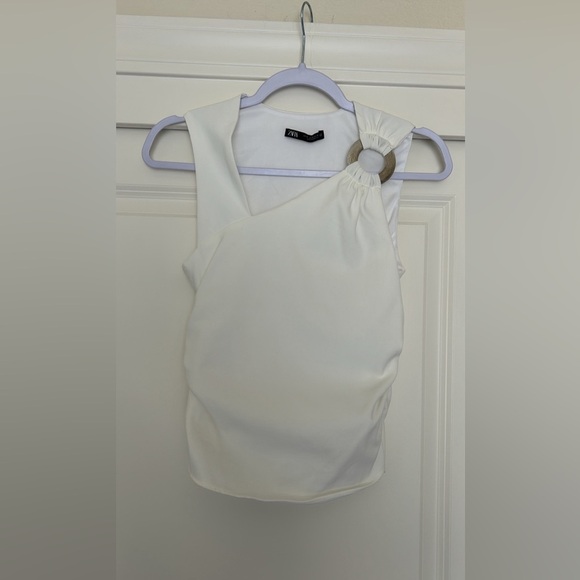 ZARA Asymmetrical Buckled Top Size M NWOT - Picture 4 of 7